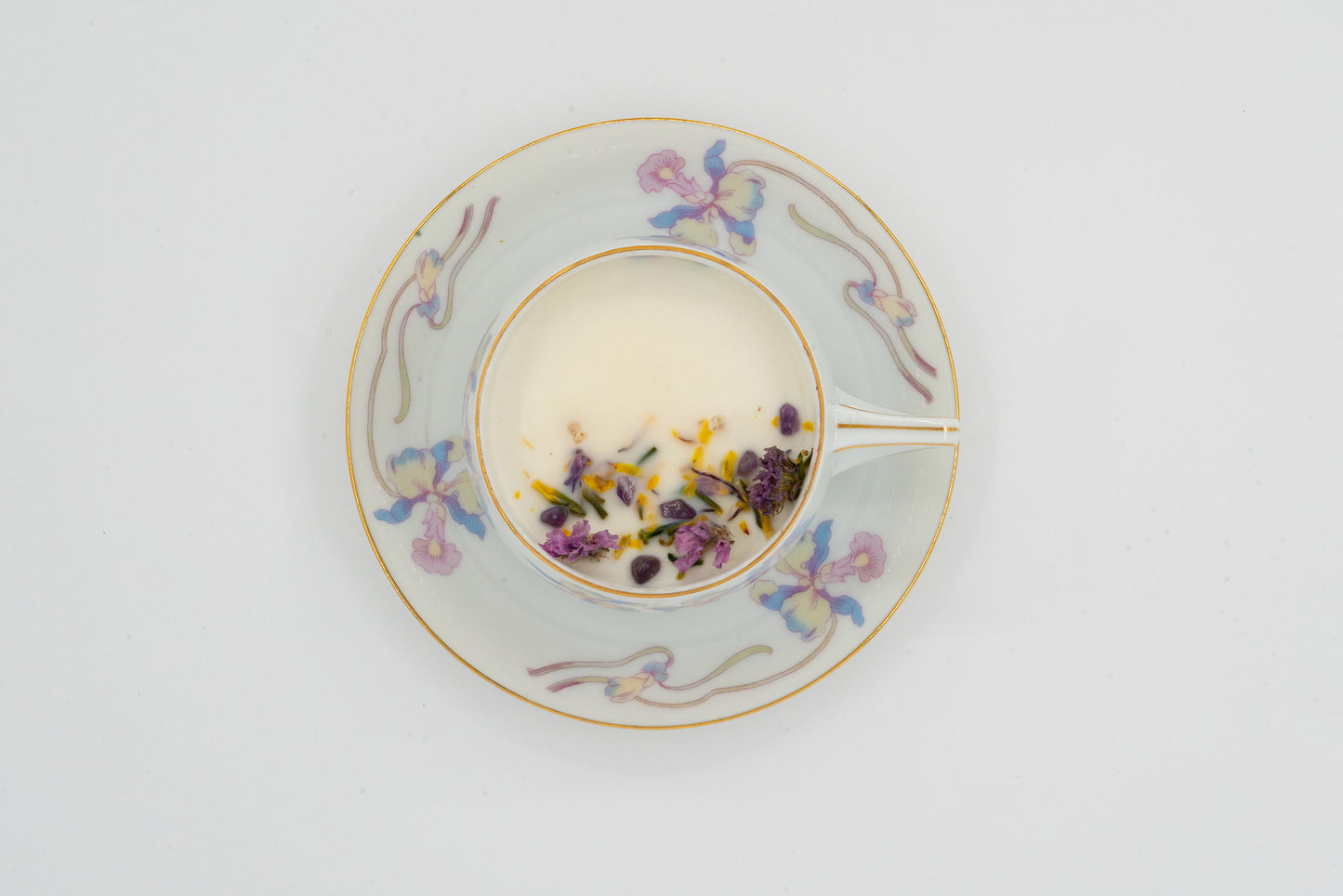 Iris Amethyst Ceramic Cup & Saucer